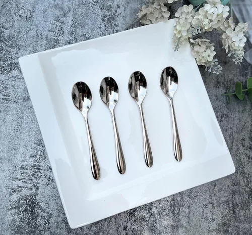 Vista 6 de Demitasse - Juego de 4 cucharas de café, cucharas de té pequeñas de acero inoxidable 18/10 con espejo brillante (4 piezas)