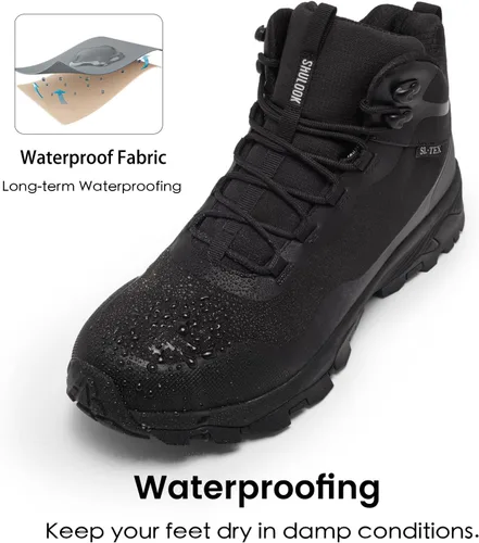 Vista 2 de Botas de senderismo impermeables SHULOOK para hombre, ligeras, transpirables, para el aire libre, senderismo, camping, montañismo