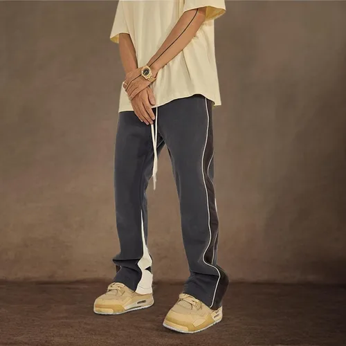 Vista 7 de Pantalones deportivos de gamuza sintética para mujer, pantalones de baile acampanados para hombre