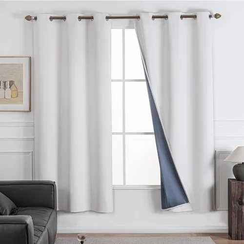 Vista 11 de NANPIPER Cortinas 100% opacas para dormitorio, juego de 2 paneles de 54 pulgadas de largo, cortinas de tratamiento de ventanas con aislamiento