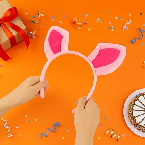 Vista 2 de TopTie 6 diademas con orejas de animales, decoraciones para adultos y niños, diseño de animales de safari en la selva
