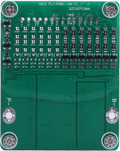 Vista 4 de YWBL-WH Tablero de protección de iones de litio 7S 24V, placa de protección de batería de litio de iones de litio de 25A 500W BMS PCB con equilibrio