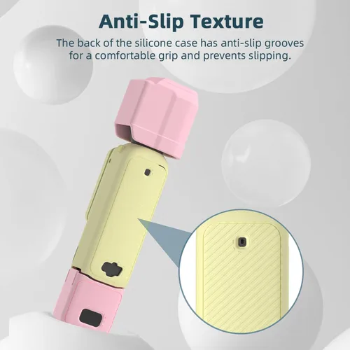 Vista 5 de BRDRC Funda de silicona Pocket 3, protector de lente resistente a los arañazos, compatible con DJI OSMO Pocket 3 accesorios (azul + rosa)