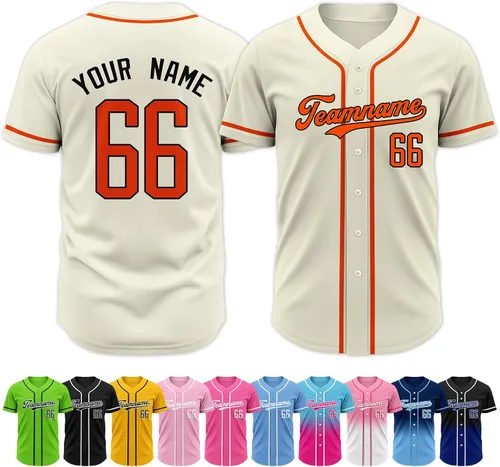 Vista 29 de Custom Baseball Jersey Stitched Personalized Name Number Baseball Shirts Sports Uniform for Men Women Boy