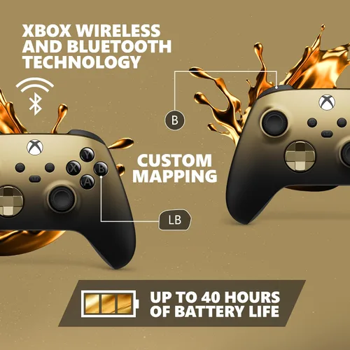 Vista 5 de Xbox Special Edition Wireless Gaming Controller Gold Shadow Xbox Series XS, Xbox One, Windows PC, Android, and iOS