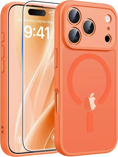 Vista 150 de FNTCASE - Funda para iPhone 16 Pro: magnética, mate, translúcida, de grado militar, protectora contra caídas, resistente, fina, duradera y a prueba