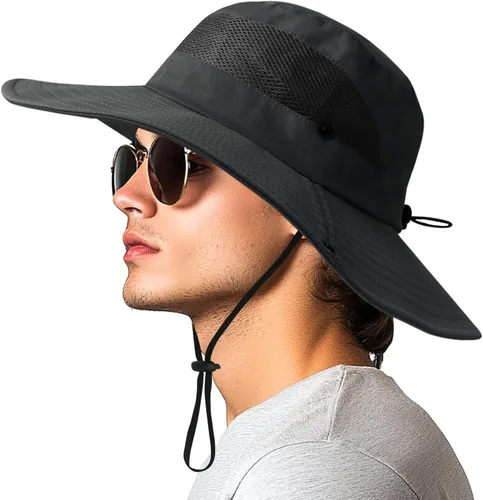 Vista 12 de PFFY Sun Beach Hats for Women Men UV Protection Wide Brim Foldable Fishing Sun Bucket Hat Outdoor Essentials