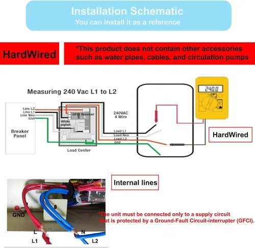 Vista 5 de Calentador de piscina 9KW 220V Termostato eléctrico de piscina, pantalla táctil digital, calentador de agua de piscina de bajo consumo para spas