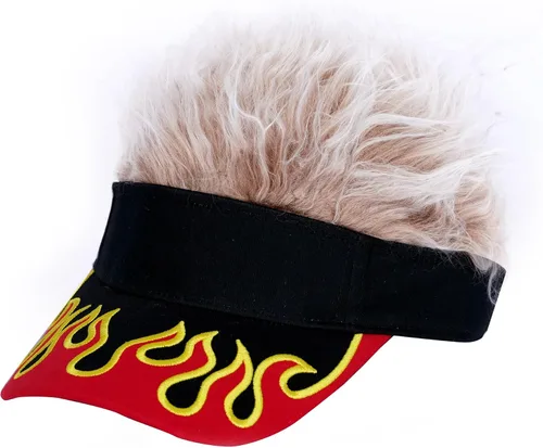 Vista 11 de Gorra con visera para hombre con cabello falso, gorra con cabello para hombres, divertidas gorras con pico, gorras de béisbol con cabello, gorras