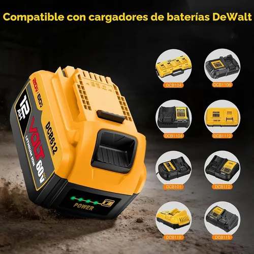 Vista 6 de Batería de iones de litio Dewalt de 20 V/60 V de repuesto de 12000 mAh DCB612 DCB615 DCB609, compatible con herramientas eléctricas inalámbricas