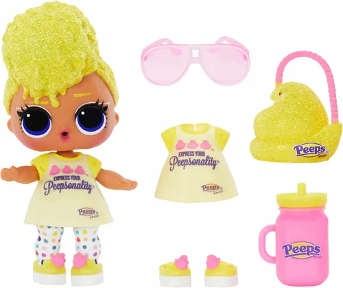 Vista 3 de L.O.L. Surprise! LOL Surprise Loves Mini Sweets Peeps - Pollito duro con muñeca coleccionable, 7 sorpresas, tema de primavera, muñeca de edición