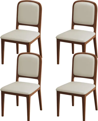 Vista 35 de Solid Wood Dining Room Chairs Minimalist,Kitchen Chairs with Soft Padded Back,Living Room Chair for Office Reading,Wood Frame,Armless Vanity