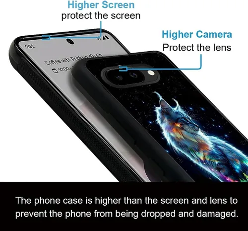 Vista 1309 de Compatible con Google Pixel 4A 5G Mobile Case Creative Acrylic Panel trasero Silicona Protección Grip especialmente diseñado para Google Pixel 4A 5G
