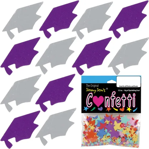 Vista 174 de Confetti Grad Cap Negro, Azul Marino Combo - 2 bolsas de media onza (1 oz)