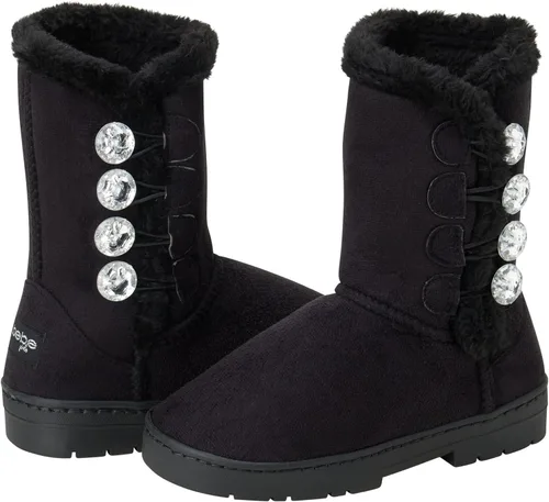 Vista 3 de bebe Girl's Fur Lined Winter Boot with Rhinestone Details (ToddlerLittle GirlBig Girl)