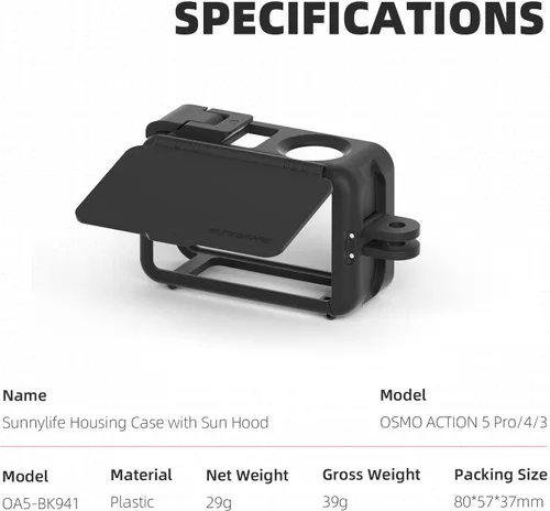 Vista 3 de Action 5 Pro/4/3 - Parasol con pantalla antirreflejos, compatible con DJI OSMO Action 5 Pro/4/3, accesorios para cámara de acción DJI Osmo