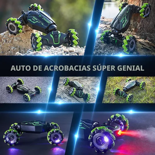 Vista 5 de TADOZIC Auto con sensor de gestos de control remoto 4WD, auto de acrobacias RC controlado a mano, vehículo de doble cara rotación de 360° con luz
