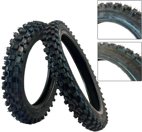Vista 3 de QINGBY 80/100-12 3.00-12 Neumático Trasero 2.50-14 60/100-14 Neumático Delantero y Tubo Interior para SSR CRF70 CRF110 KLX110 TTR90 TTR110 PW80