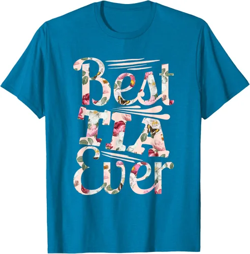 Vista 8 de Camiseta para mujer con texto en inglés "Best Tia Ever" Negro