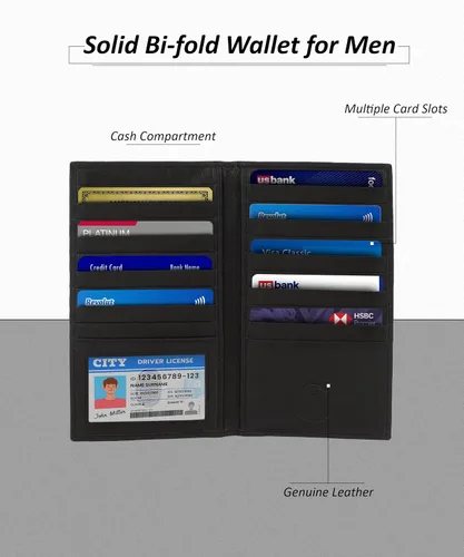 Vista 4 de Leatherboss - Cartera organizadora para tarjetas de crédito para mujer con más de 18 ranuras para tarjetas, Negro -, Compacto