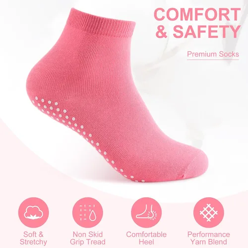Vista 3 de Jiuguva 36 pares de calcetines antideslizantes con agarres, calcetines antideslizantes para hombres y mujeres, calcetines antideslizantes para yoga