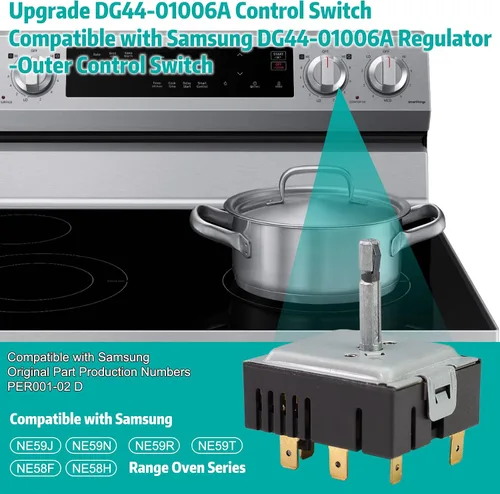 Vista 5 de Interruptor de Control de Actualización DG44-01006A Compatible con Samsung DG44-01006A Regulador de Estufa - Interruptor de Control Externo