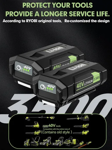 Vista 3 de 40V OP40401 Reemplazo para batería Ryobi 40V 3.5Ah Compatible con Ryobi 40V Volt batería de litio OP40602 OP40601 OP40605 OP4026 OP40201 OP4040