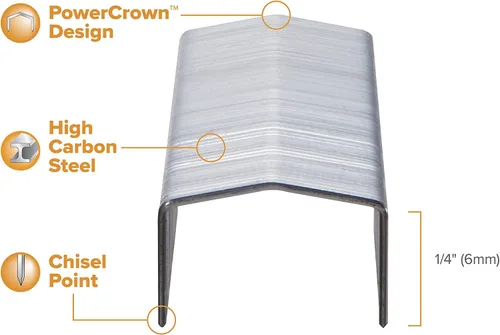 Vista 4 de Bostitch B8 Grapas PowerCrown de 1/4 de pulgada - Paquete de 20,000