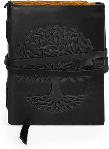 Vista 22 de Diario de cuero para mujeres y hombres, 200 páginas, 5 x 7 pulgadas, regalos para mujeres, diario de viaje, cuaderno de mujer, marcador de 7 chakras