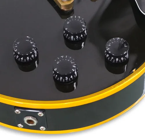 Vista 4 de SAPHUE 4 perillas de control de velocidad para guitarras eléctricas, guitarra, macetas, tono, botones de volumen (negro)