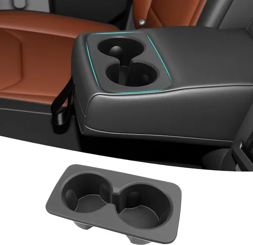 Vista 8 de Organizador de portavasos compatible con accesorios Chevy Equinox 2018-2024, sin ruido, a prueba de agua y polvo, TPE inserto para consola