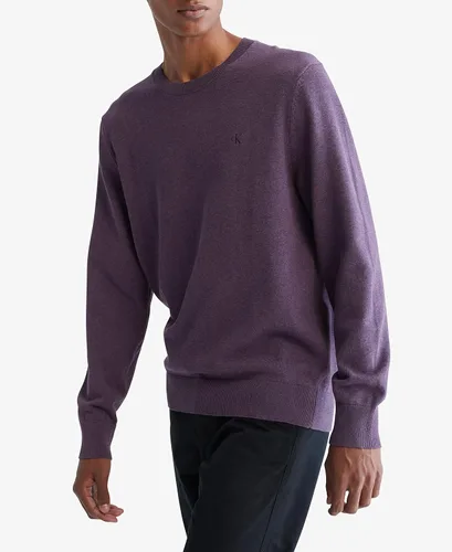 Vista 3 de Calvin Klein Suéter compacto de algodón con cuello redondo para hombre