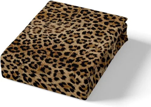 Vista 4 de Feelyou Juego de ropa de cama con estampado de leopardo, tamaño individual, funda de edredón con estampado de guepardo para niños y niñas, funda