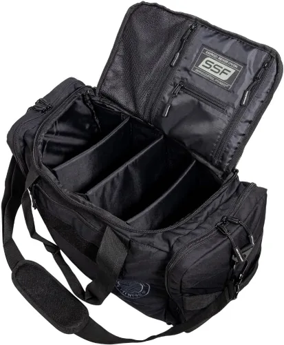 Vista 13 de Bolsa de gimnasio Serious Steel Fitness Bolsa de lona de nylon 1000D Resistente, Negro