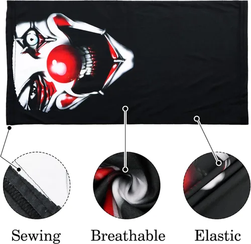 Vista 2 de Máscara facial para hombre, pasamontañas, bandana para el sol, protección UV, esqueleto teñido anudado, transpirable, máscara facial