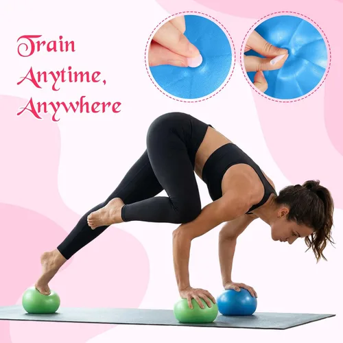 Vista 6 de Sotiff 20 pelotas pequeñas de ejercicio de pilates de 9 pulgadas, mini pelotas de barra de yoga para estabilidad, fitness, terapia física