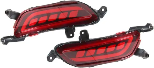 Vista 2 de Luces traseras LED superbrillantes para Mazda CX-3 2016-2020, ensamblajes de luces traseras de rejilla roja, 2 unidades/juego
