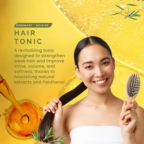 Vista 3 de Pili Natural Hair Tonic contiene extractos de pantenol, romero, quinina, árnica y caléndula que ayudan a fortalecer y nutrir los folículos pilosos