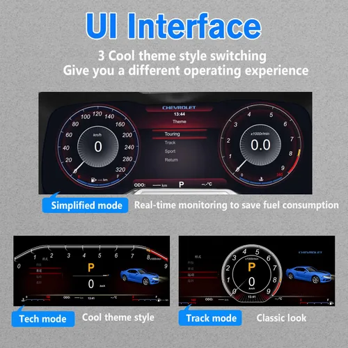 Vista 4 de Xuenav Panel de Instrumentos Digital para 2010 2011 2012 2013 2014 2015 Chevrolet Camaro SS Reemplazo de Pantalla Digital de Linux LCD Velocímetro
