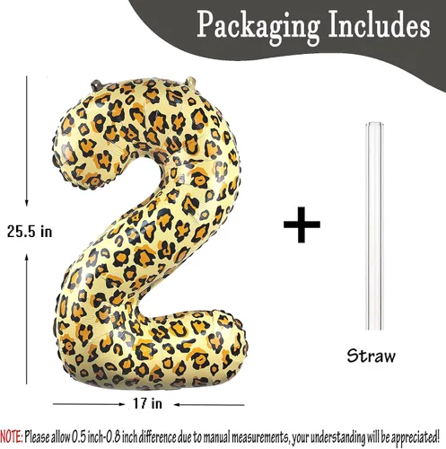 Vista 4 de Globos Numéricos para Decoraciones de Fiesta de Cumpleaños de 32 Pulgadas Dorado Leopardo Guepardo Gran Helio Hoja de Aluminio Mylar Globo Tema