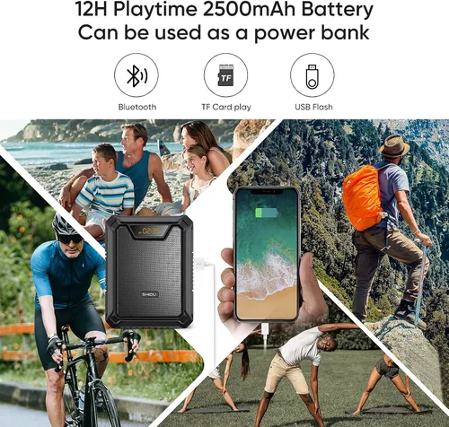 Vista 7 de SHIDU Amplificador de voz de 30 W con micrófono inalámbrico y paquete de 10 fundas de micrófono para auriculares de espuma