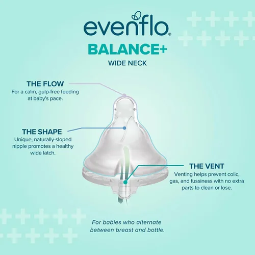 Vista 7 de Evenflo Balance+ Biberones de cuello ancho, colección Magic Friends, 9 onzas, paquete de 12