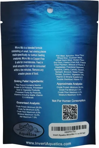 Vista 2 de Micro Mix - Dieta Mezclada Hundida para Caracoles, Camarones y Peces de Alimentación de Fondo (42.5g (1.5 oz))