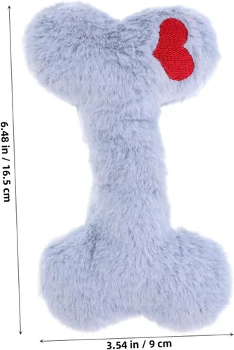 Vista 7 de ORFOFE Interactive Plush Squeaky Dog with Blue Heart Bone for Puppy Teething and Chewing Washable Sound for Dogs Stimulates Intelligence and