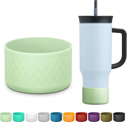 Vista 11 de Manga de silicona para el vaso Owala de 40 oz con asa, funda protectora antideslizante para accesorios de vasos térmicos de acero inoxidable