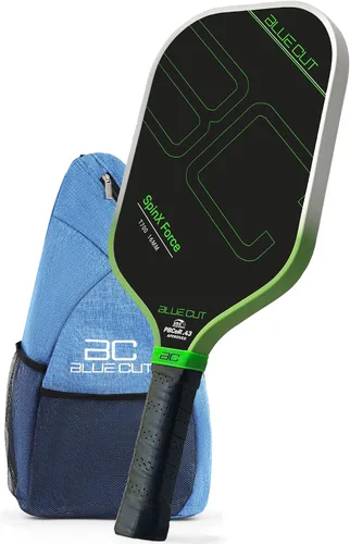 Vista 9 de Blue Cut Pickleball Paddle – USAPA Approved Pickleball Paddles Racket with T700 Carbon Fiber, 16mm Honeycomb Core, Spin Surface, Pro Power Speed &