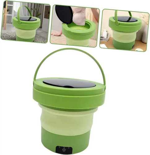 Vista 9 de Kisangel Portable Clothes Washer Compact Foldable Design Lightweight Washer Machine for Travel Dorm Apartment Camping US Plug
