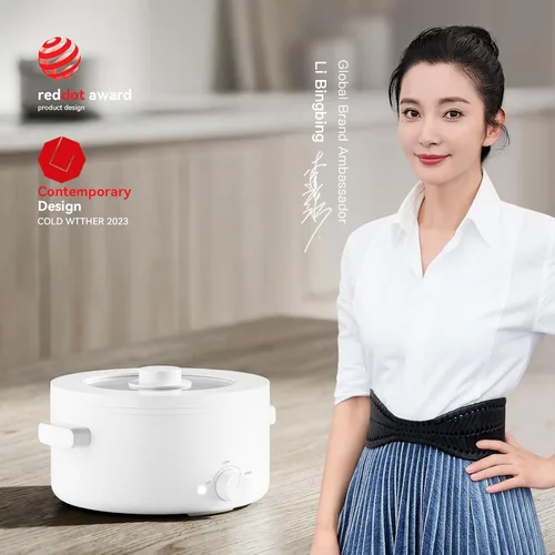 Vista 8 de Olayks - Olla eléctrica antiadherente de esmalte de cerámica de 2 L Dual Power Multi-functional Electric Cooker, Suitable for Steak, Pasta, Hot