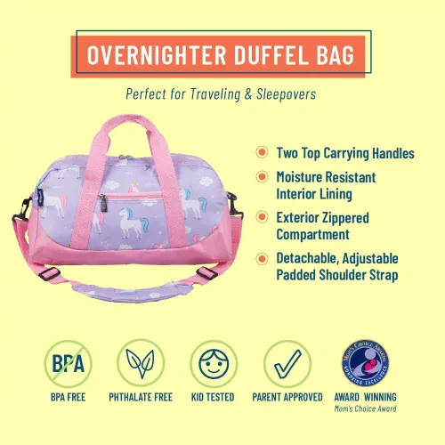 Vista 2 de Wildkin - Bolsa de viaje para niños y niñas, tamaño equipaje y perfecto para la práctica después de la escuela o un fin de semana o viaje nocturno