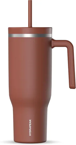 Vista 34 de Hydrapeak Voyager Vaso de 40 oz con Asa y Tapa con Pajita Botella de Agua Reutilizable de Acero Inoxidable Taza de Viaje Compatible con Portavasos